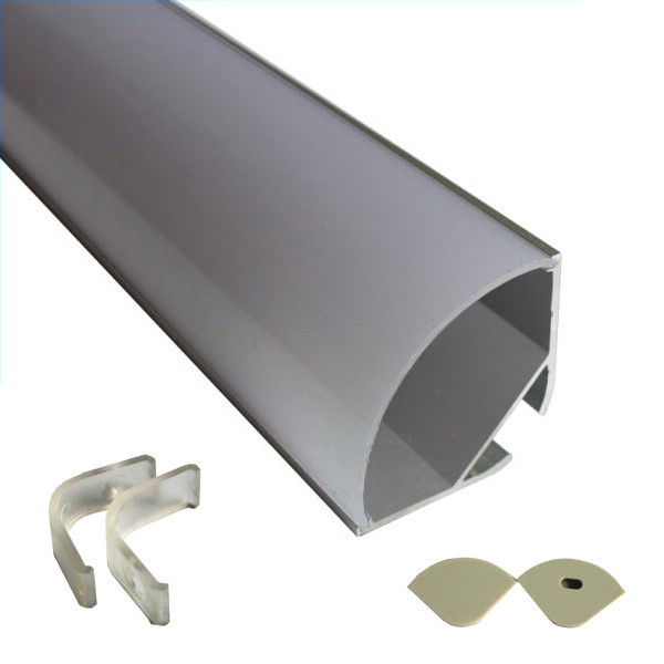 Profil d'angle en aluminium pour bande LED 1m noir