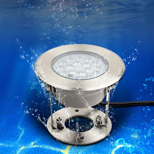 Spot LED rond 10w 12v submersible aluminium noir