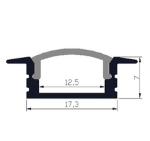 Profilé alu ENCASTRABLE 1 mètre Taille M